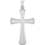 14K White 21x14mm Cross Pendant