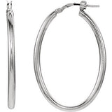 Sterling Silver 18x24mm Oval Tube Hoop Earrings