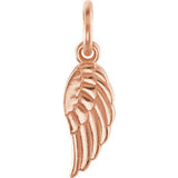 14K White Angel Wing Charm