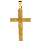 14K White 18x12mm Cross Pendant