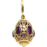 Genuine Amethyst Cabochon Charm