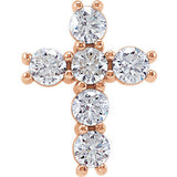 14K White 1-2 CTW Diamond Cross Pendant