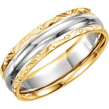 14K White & Yellow 6mm Band Size 5