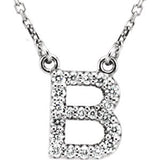 14K White Letter "A" 1-8 CTW Diamond 16" Necklace