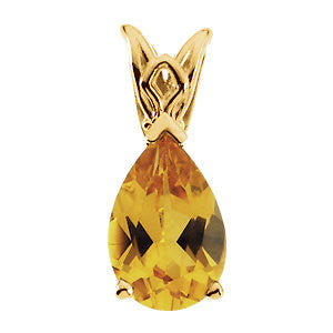 Citrine Pear Scroll Setting® Pendant