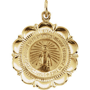 14K Yellow 25x21mm Miraculous Medal