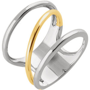 14K White & Yellow Freeform Ring