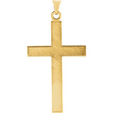 14K White 18x12mm Cross Pendant