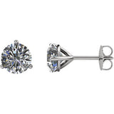 14K White 1-5 CTW Diamond Friction Post Stud Earrings