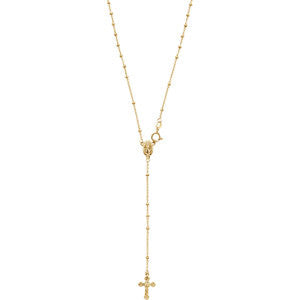 Gold Bead Rosary Necklace