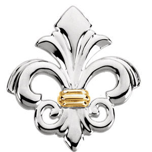 Two Tone Fleur-de-lis Pendant