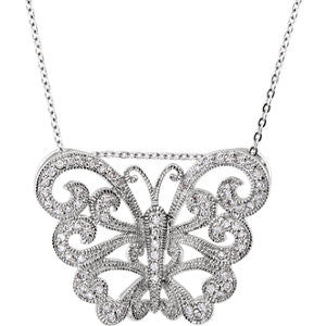 Sterling Silver Wishes Fulfilled CZ 18" Necklace