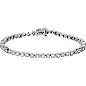 14K White 2 CTW Diamond Line 7.25" Bracelet