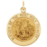 Sterling Silver 18.25mm Round Holy Trinity Medal