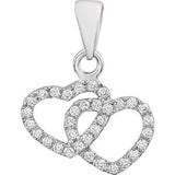 14K Rose 1/6 CTW Diamond Double Heart Pendant