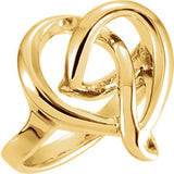 14K Yellow Freeform Heart Ring