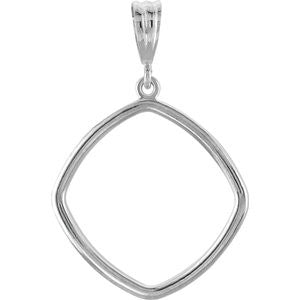 Sterling Silver 21x21mm Square Pendant