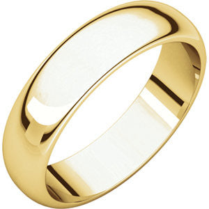 18K Yellow 5mm Half Round Band