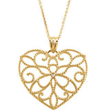 14K Yellow .005 CTW Diamond Heart 18" Necklace