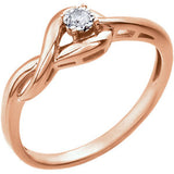 14K White .04 CTW Diamond Ring