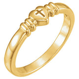 14K Yellow Heart with Cross Chastity Ring Size 6