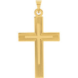 14K White 19.5x11mm Cross Pendant