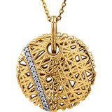 14K Yellow .06 CTW Diamond Nest Pendant