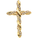 14K Yellow 1-4 CTW Diamond Cross Pendant