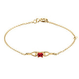 10K Yellow February Birthstone Bracelet