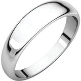 Platinum 6mm Half Round Tapered Band