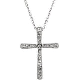 14K Yellow .05 CTW Diamond Cross 18" Necklace