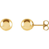 14K White 3mm Ball Earrings with Bright Finish