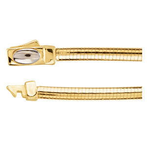 14K Yellow & White 3mm Two-Tone Reversible Omega 7" Chain