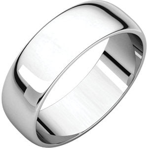 Platinum 6mm Half Round Light Band