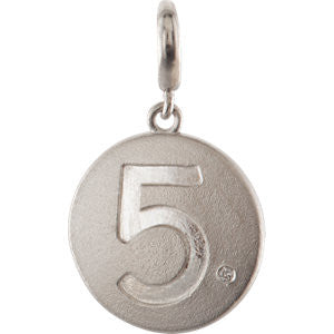 .005 CTW Diamond Number "5" Disc Charm