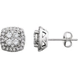 14K White 3-4 CTW Diamond Earrings