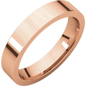 14K Rose 4mm Flat Comfort Fit Band