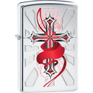 Zippo® Red Cross High Polish Chrome Lighter