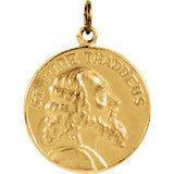 14K Yellow 15.25mm St. Jude Thaddeus Medal