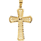 14K Yellow 21x14.5mm Cross Pendant