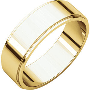 14K Yellow 6mm Flat Edge Band