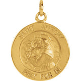 14K Yellow 18mm St. Anthony Medal