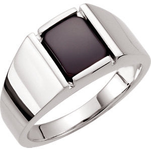 Sterling Silver Men's Onyx Ring