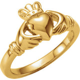 14K Yellow Youth Claddagh Ring