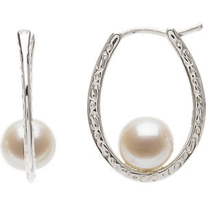 Freshwater Cultured Pearl Hoop Earrings