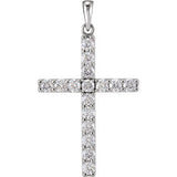 14K Yellow .50 CTW Diamond Cross Pendant