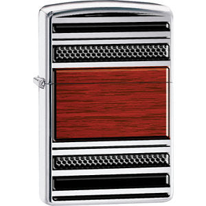 Zippo® Steel & Wood Pipe High Polish Chrome Lighter