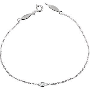 14K White .08 CT Diamond Bracelet