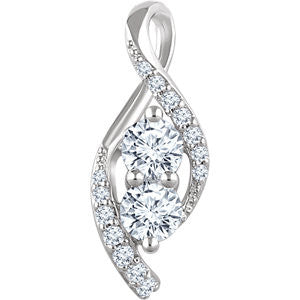 14K White 5-8 CTW Diamond Pendant