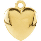 14K Yellow 15.5x8.9mm Puffed Heart Charm with Jump Ring